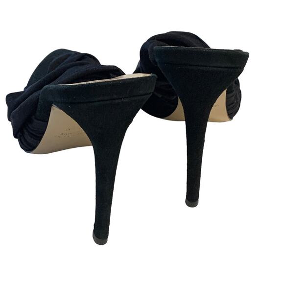 Capitini Black Suede Slingbacks Stiletto Heels Leather Glam Evening Wear Size 8